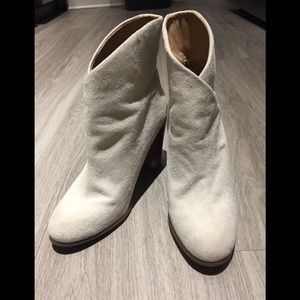 Joe’s White Suede Ankle Boots